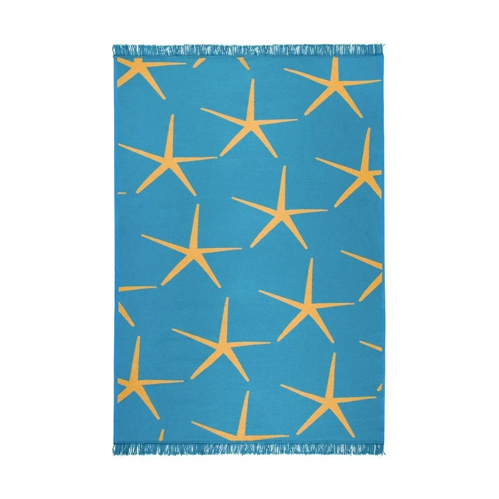 Modro-žlutý oboustranný koberec Starfish, 80 x 150 cm v:1042558