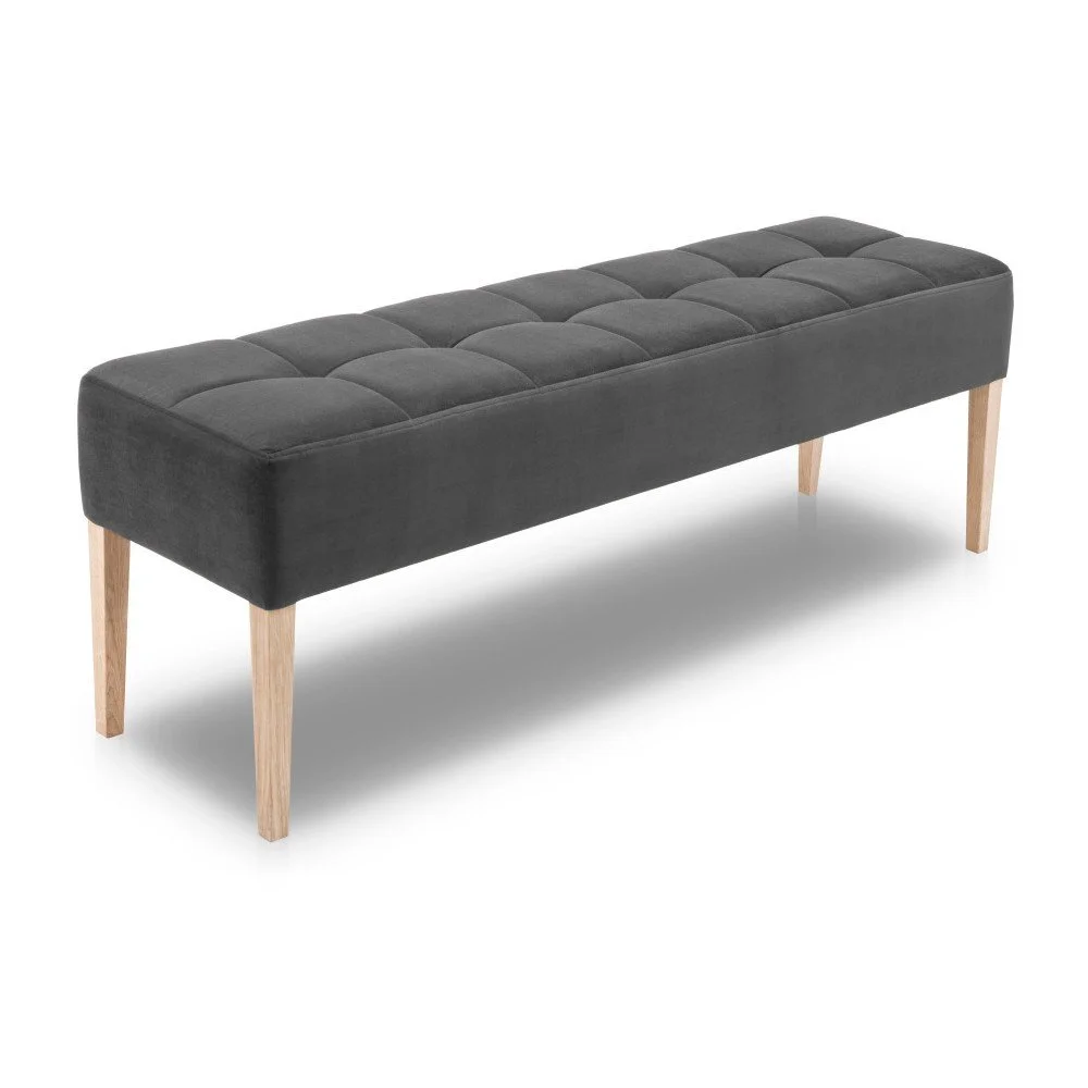 Antracitová lavice s dubovými nohami Mossø Hattu, délka 152 cm v:1146448