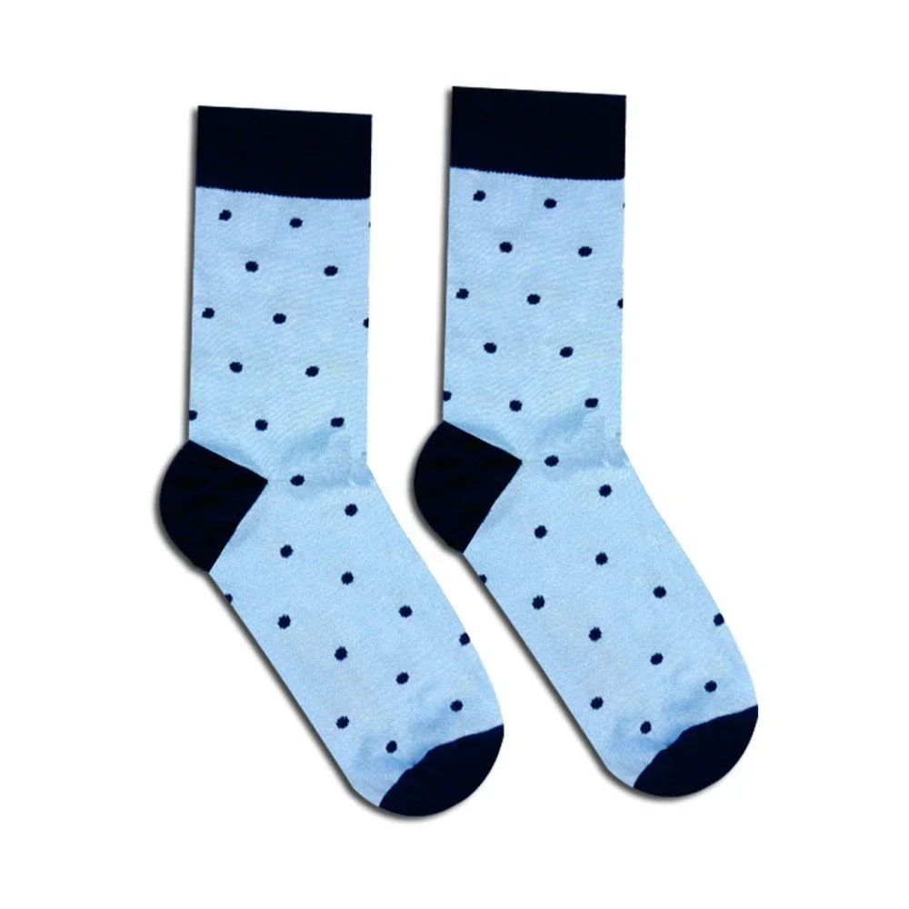 Světle modré bavlněné ponožky HestySocks Gentlemen, vel. 43-46 v:1120164