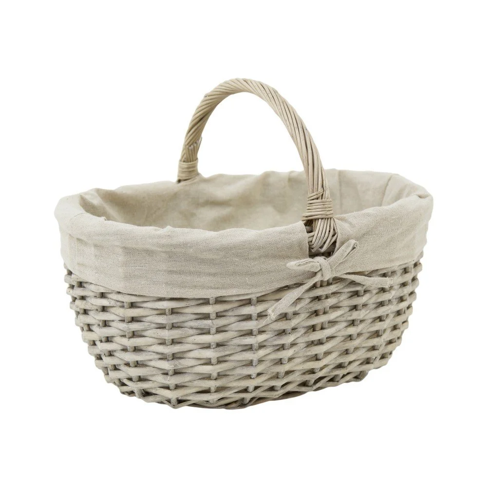Světle šedý proutěný košík Esschert Design Picnic v:807294