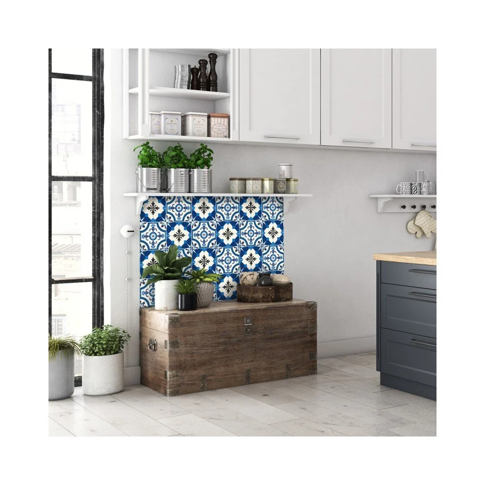 Sada 24 nástěnných samolepek Ambiance Wall Stickers Tiles Zina, 15 x 15 cm v:1204550