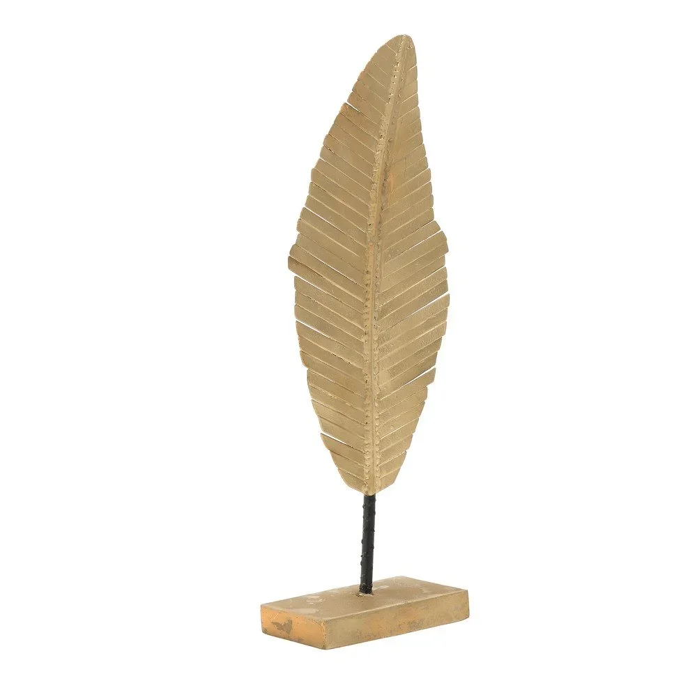 Kovová dekorace ve zlaté barvě InArt Leaf, výška 50 cm v:1200348
