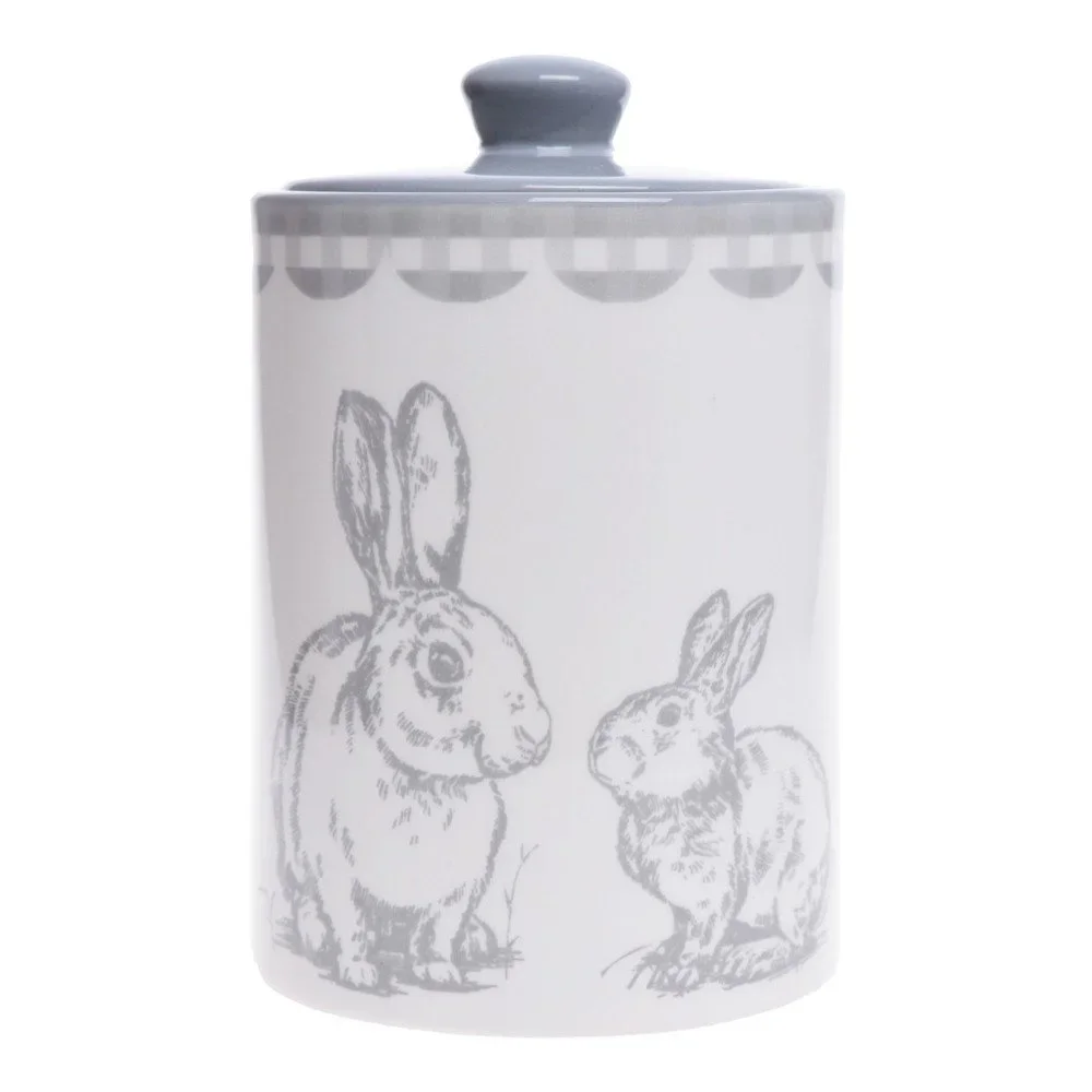 Bílo-šedá dóza Ewax Fuzzy Bunnies, ⌀ 9 cm v:1000692