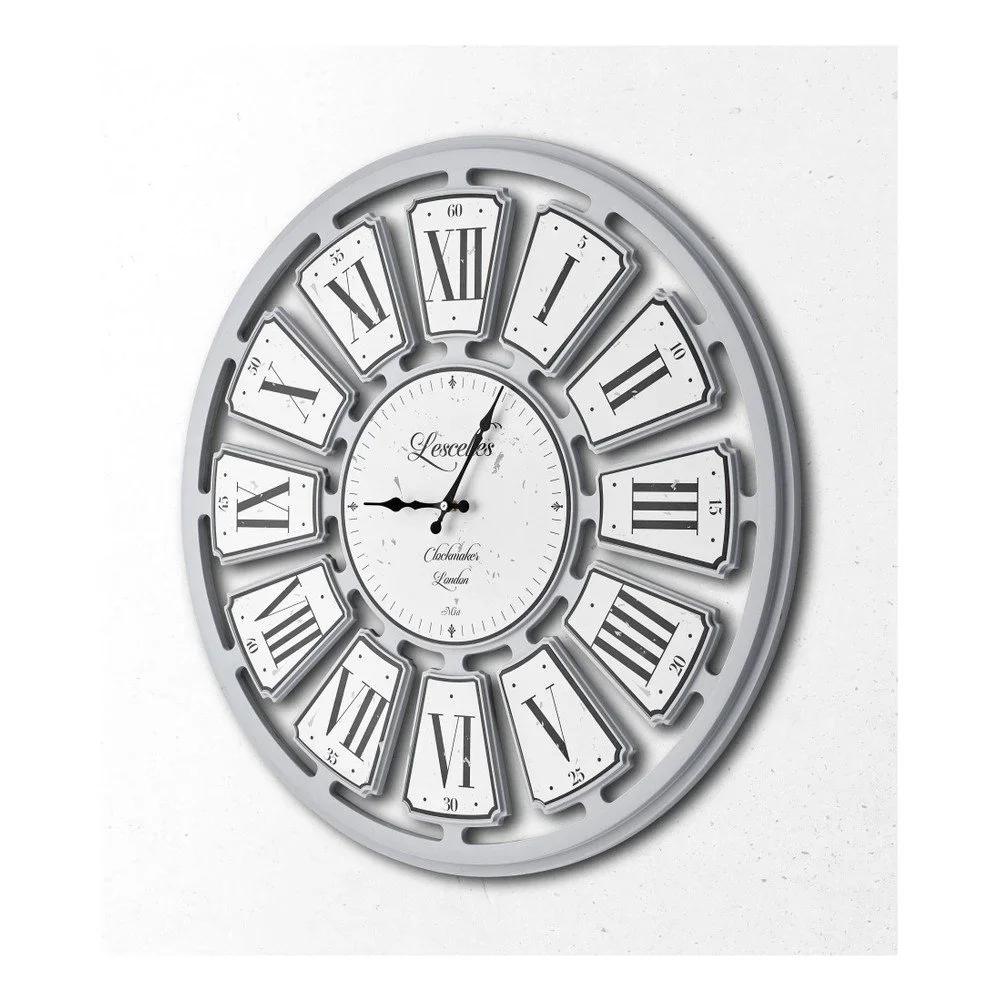 Bílé nástěnné hodiny The Mia Retro Lescelles v:815560