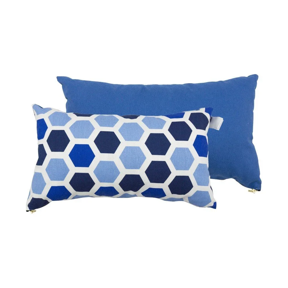 Sada 2 polštářů s výplní Karup Deco Cushion Ocean Geometry/Navy, 45 x 25 cm v:998580