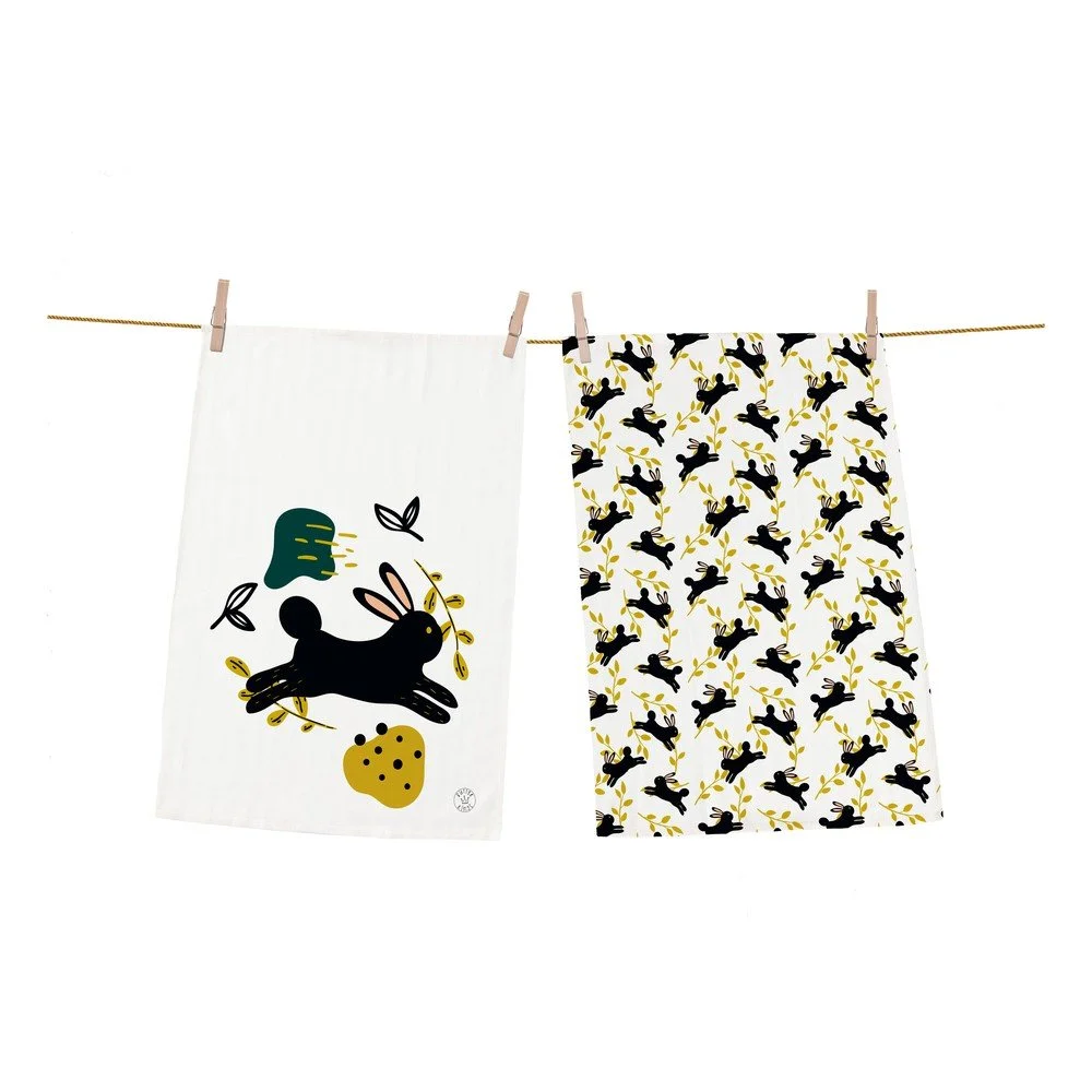 Set 2 kusů utěrek Butter Kings z bavlny Jumping Rabbit, 70 x 50 cm v:1328304