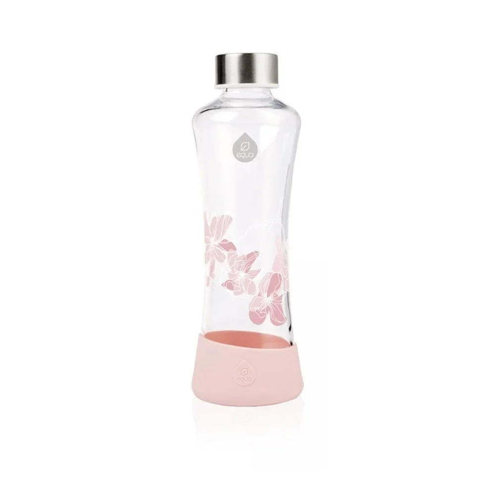 Růžová láhev z borosilikátového skla Equa Urban Jungle Magnolia, 550 ml v:1269576