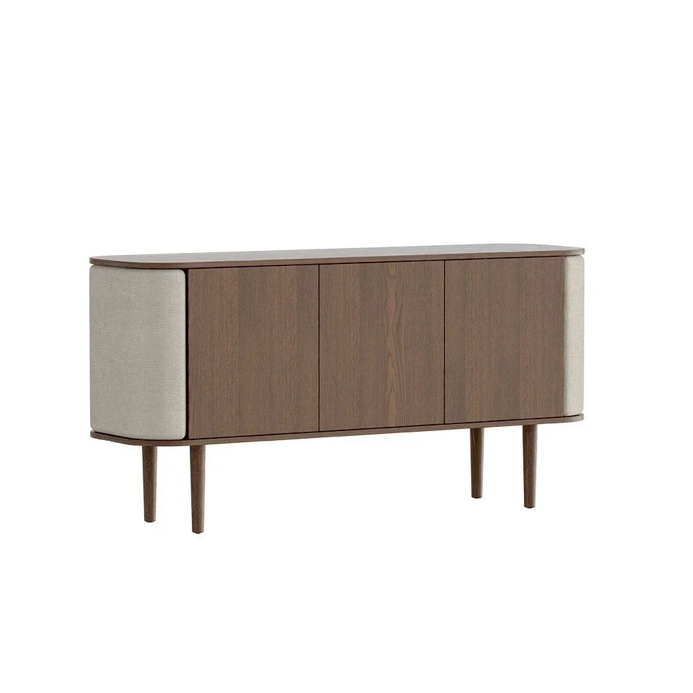 Hnědo-béžová nízká komoda v dekoru dubu 150x75 cm Treasures – UMAGE v:1560318