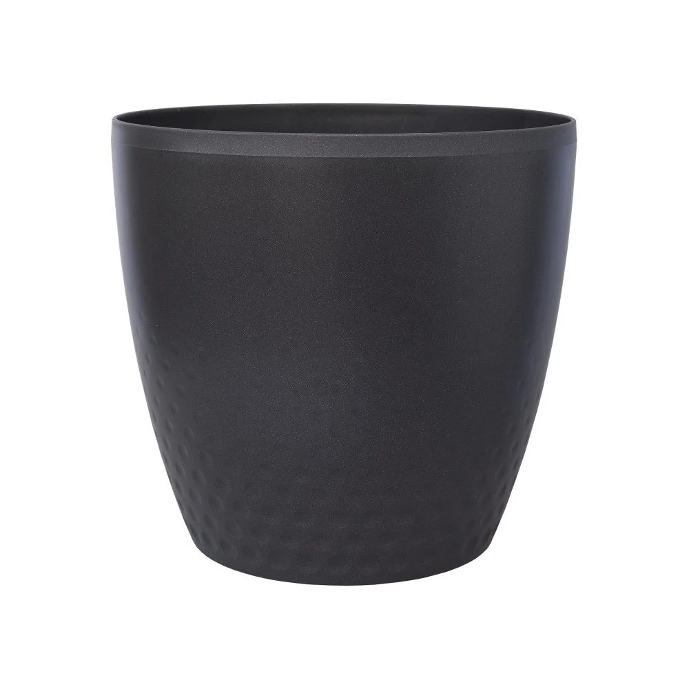 Antracitově šedý květináč Plastia Perla, ø 25 cm v:1145438 Antracitově šedý květináč Plastia Perla, ø 25 cm v:1145438