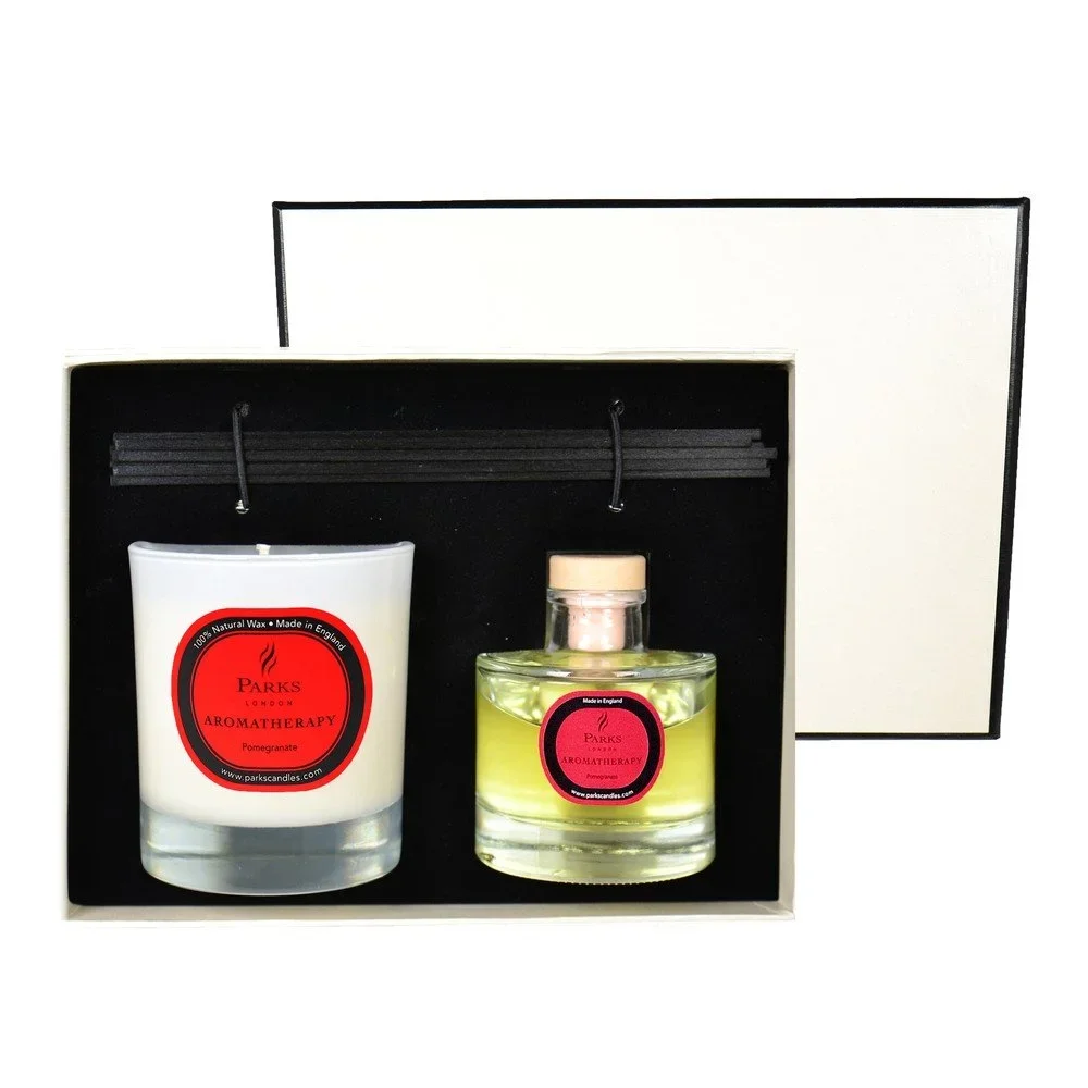 Dárková sada svíčky a difuzéru Aromatherapy, vůně granátového jablka v:690874