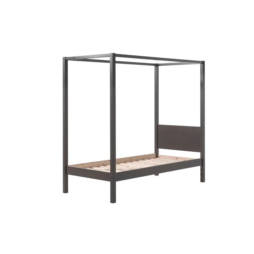 Šedá dětská postel Vipack Pino Canopy, 90 x 200 cm v:1244082