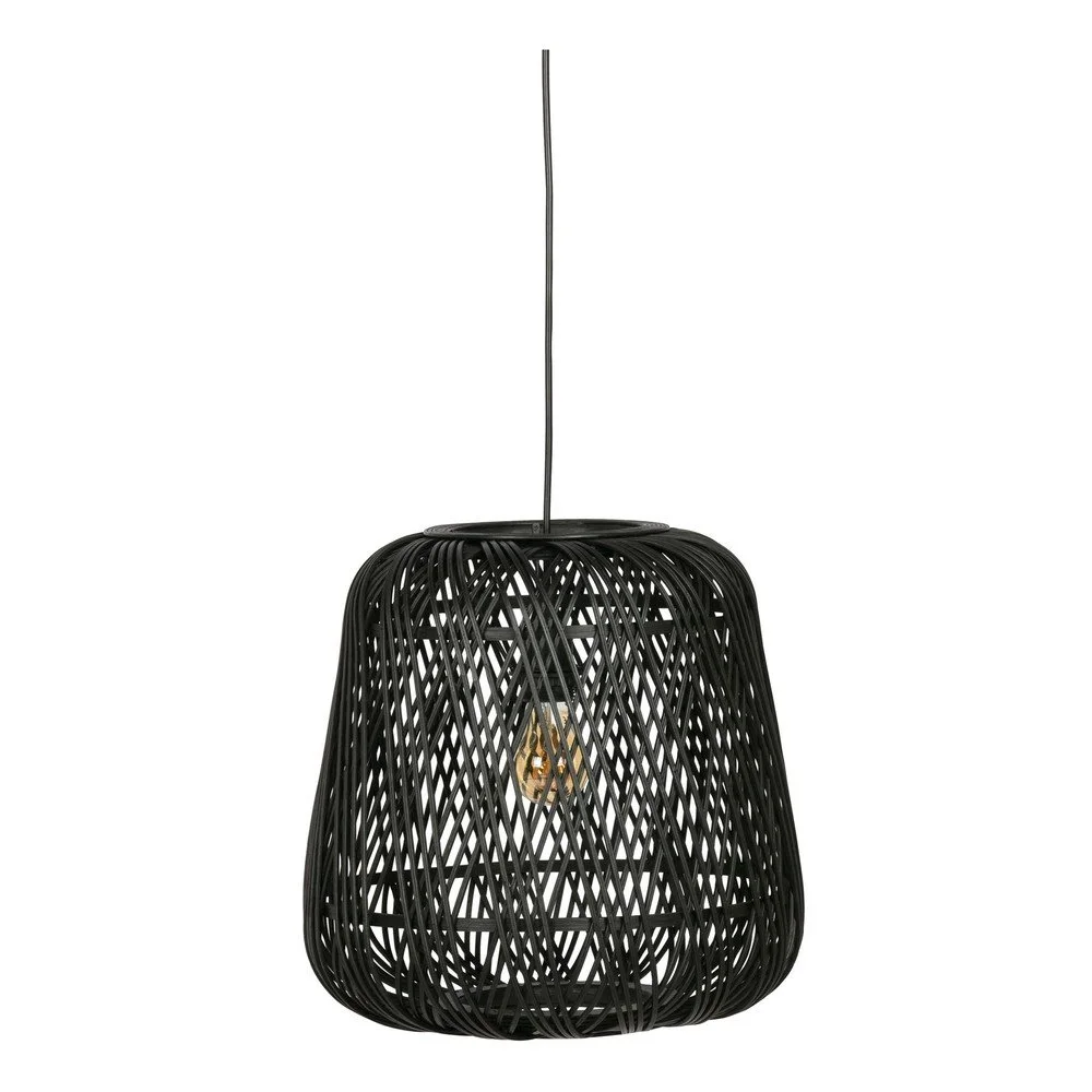 Černá závěsná lampa z bambusu WOOOD Moza, ø 36 cm v:1403329