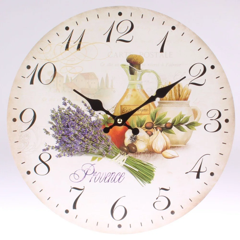 Dřevěné nástěnné hodiny Dakls Provence, ⌀ 34 cm v:1287526