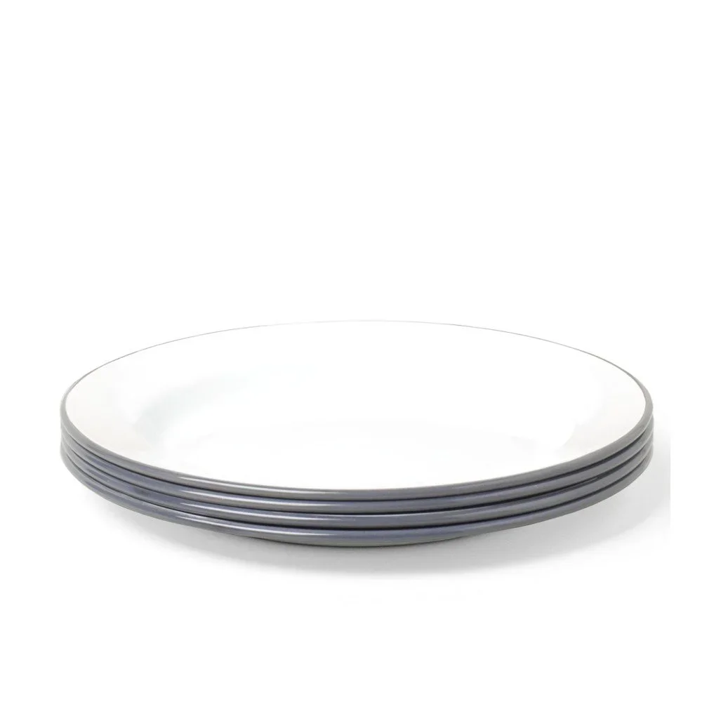 Sada 4 šedo-bílých smaltovaných talířů Falcon Enamelware v:889322