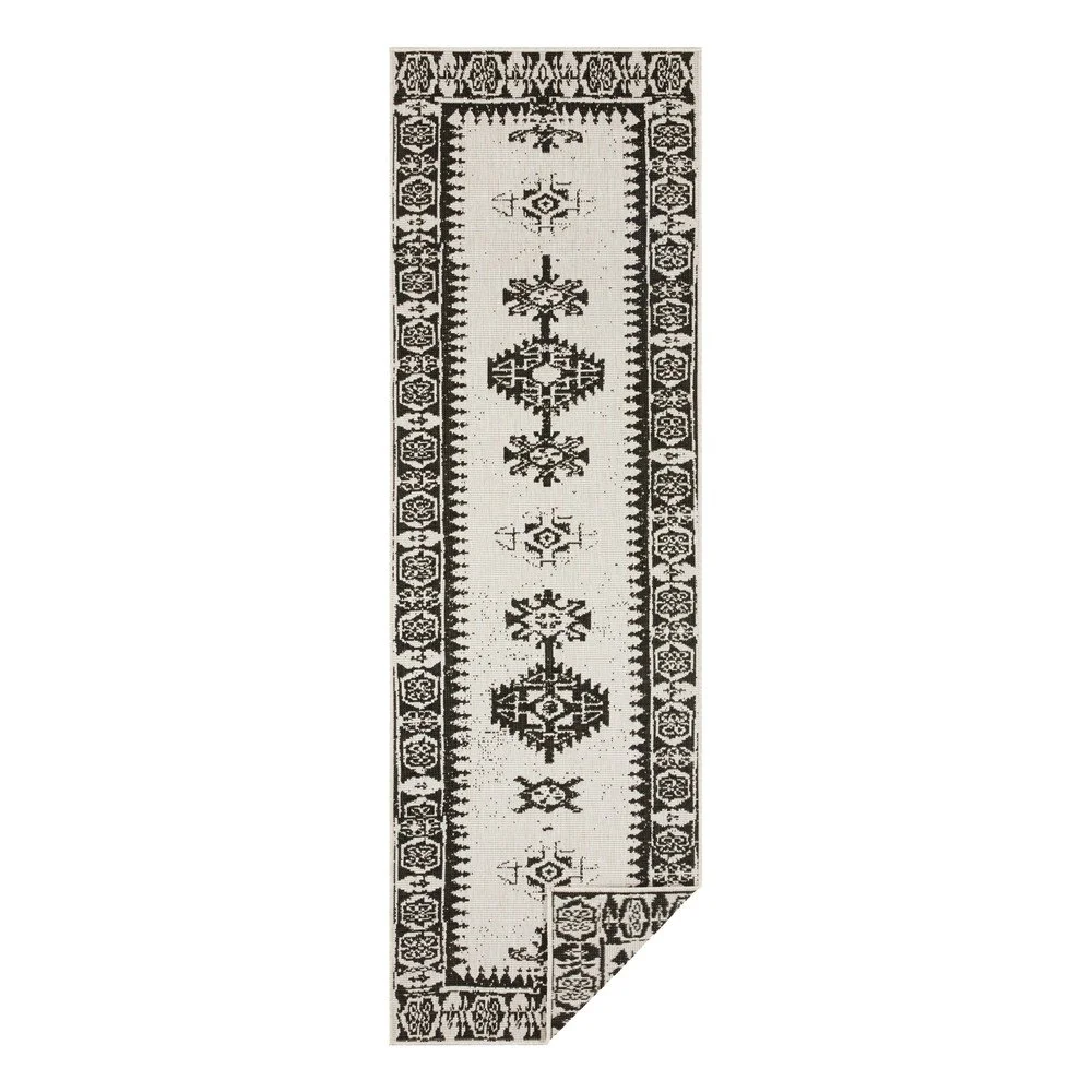 Černo-krémový venkovní koberec NORTHRUGS Duque, 80 x 350 cm v:1337757