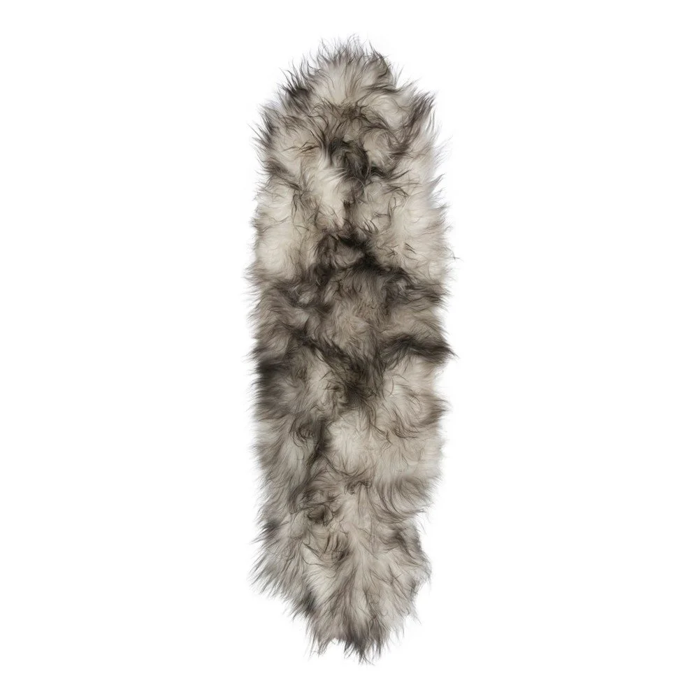 Šedo-bílý kožešinový koberec s krátkým chlupem Arctic Fur Dara, 165 x 55 cm v:957894
