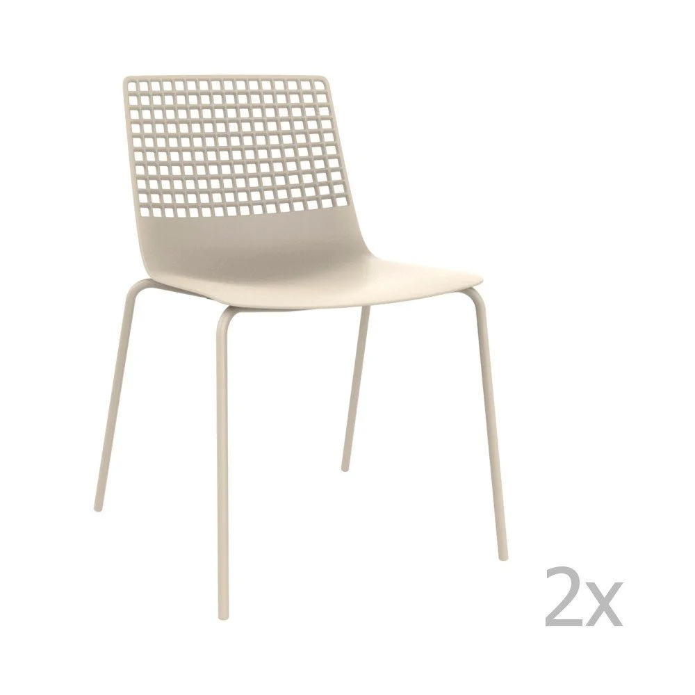 Sada 2 bílých zahradních židlí Resol Wire v:829046