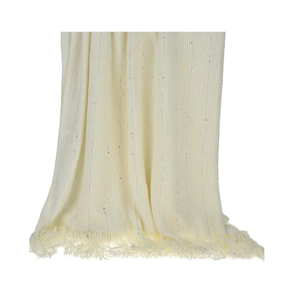 Pletený přehoz přes postel InArt Ivory Fringes, 13 x 150 cm v:1038626