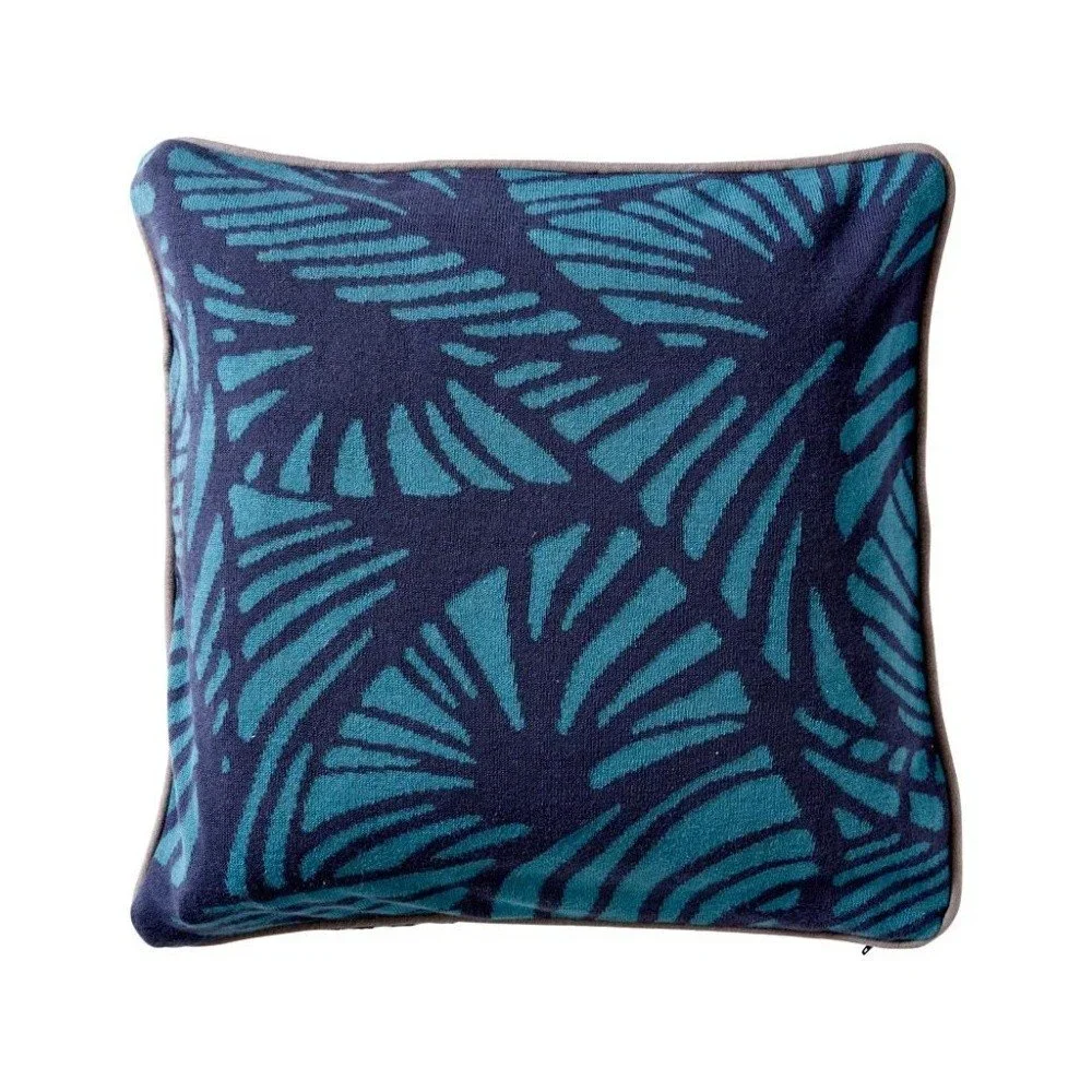 Modrý polštář Södahl Deco Leaves, 50 x 50 cm v:921050