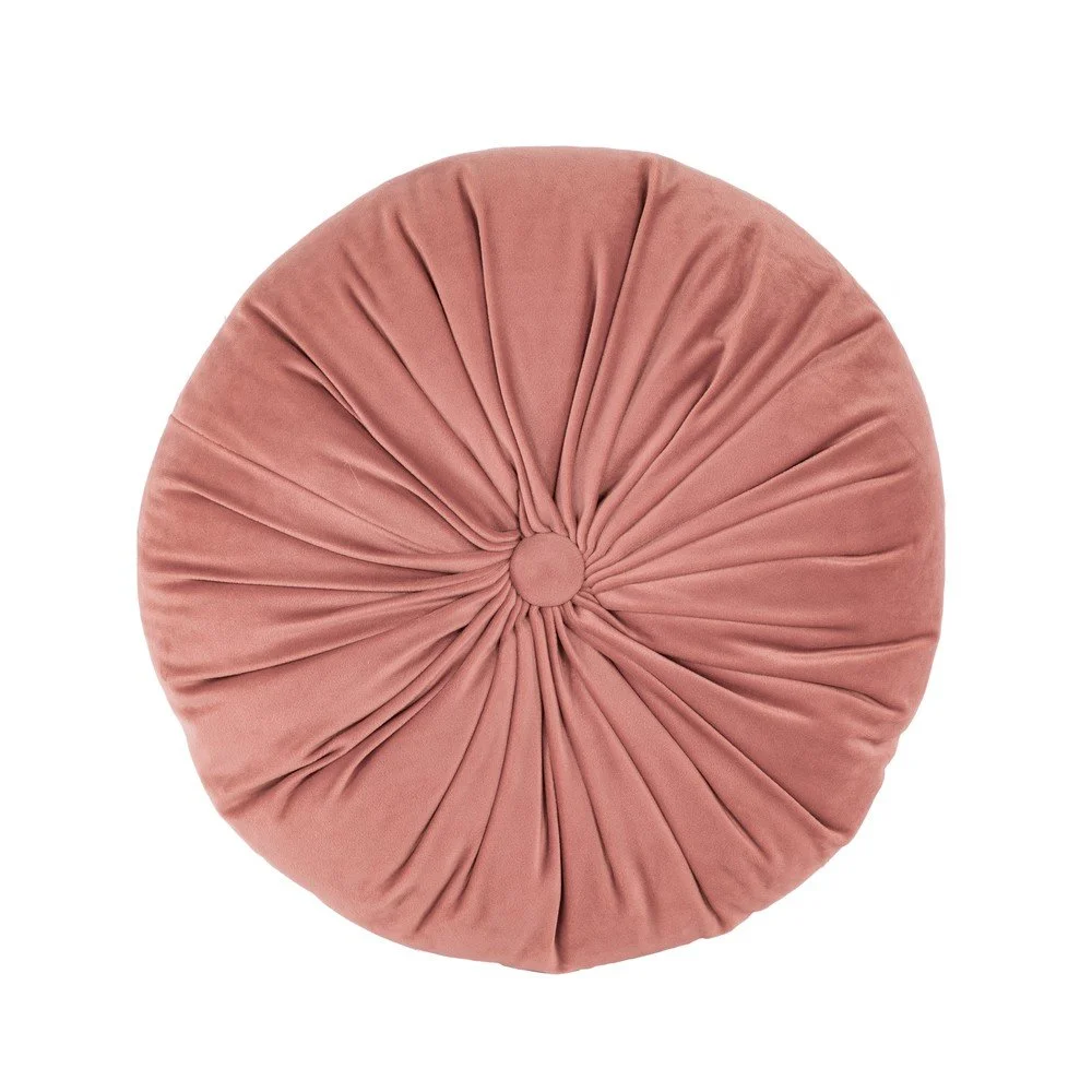 Růžový sametový dekorativní polštář Tiseco Home Studio Velvet, ø 38 cm v:1368735