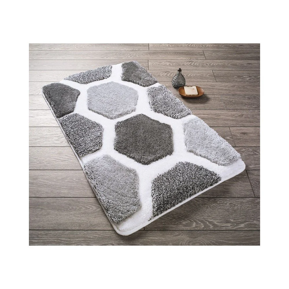 Šedá předložka do koupelny Confetti Bathmats Tenedos, 70 x 120 cm v:826956