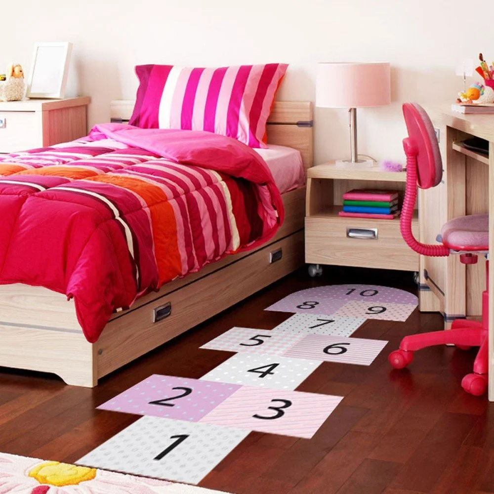 Vinylová dětská samolepka na zem Ambiance Hopscotch Girly v:1311626