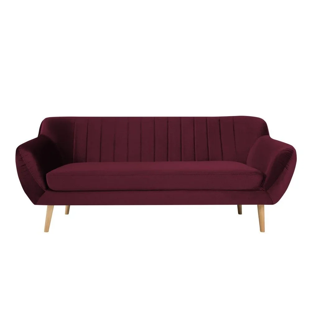 Vínově červená třímístná pohovka Mazzini Sofas Benito v:983692