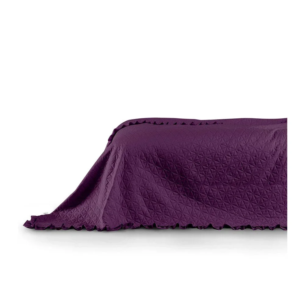 Fialový přehoz přes postel AmeliaHome Tilia Plum, 260 x 240 cm v:1355279