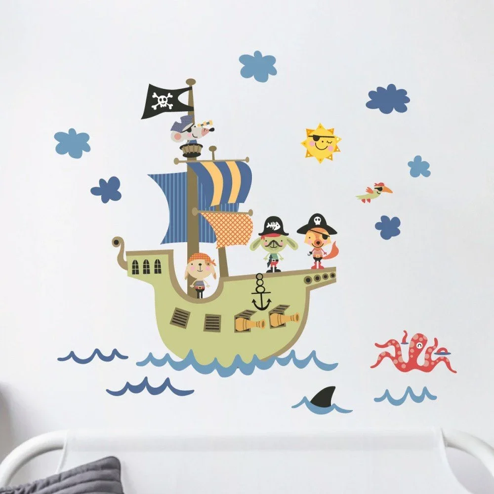 Nástěnné dětské samolepky Ambiance Pirate Ship v:1311586