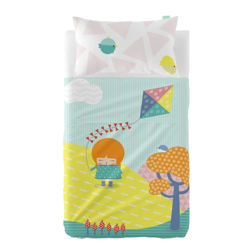 Set prostěradla a povlaku na polštář z čisté bavlny Happynois Kiting, 120 x 180 cm v:1141570