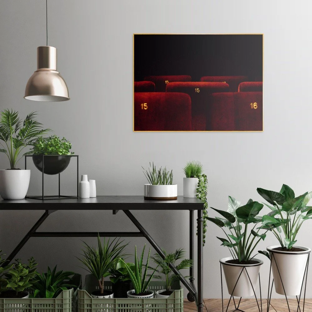 Obraz v rámu ve zlaté barvě OrangeWallz Cinema, 60 x 80 cm v:1144240