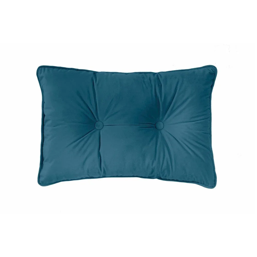 Tmavě modrý polštář Tiseco Home Studio Velvet Button, 40 x 60 cm v:1281068