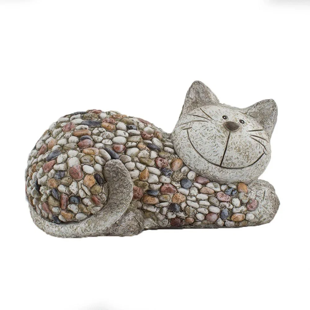 Zahradní dekorace Dakls Garden Deco Cat With Stones, výška 18 cm v:1224454