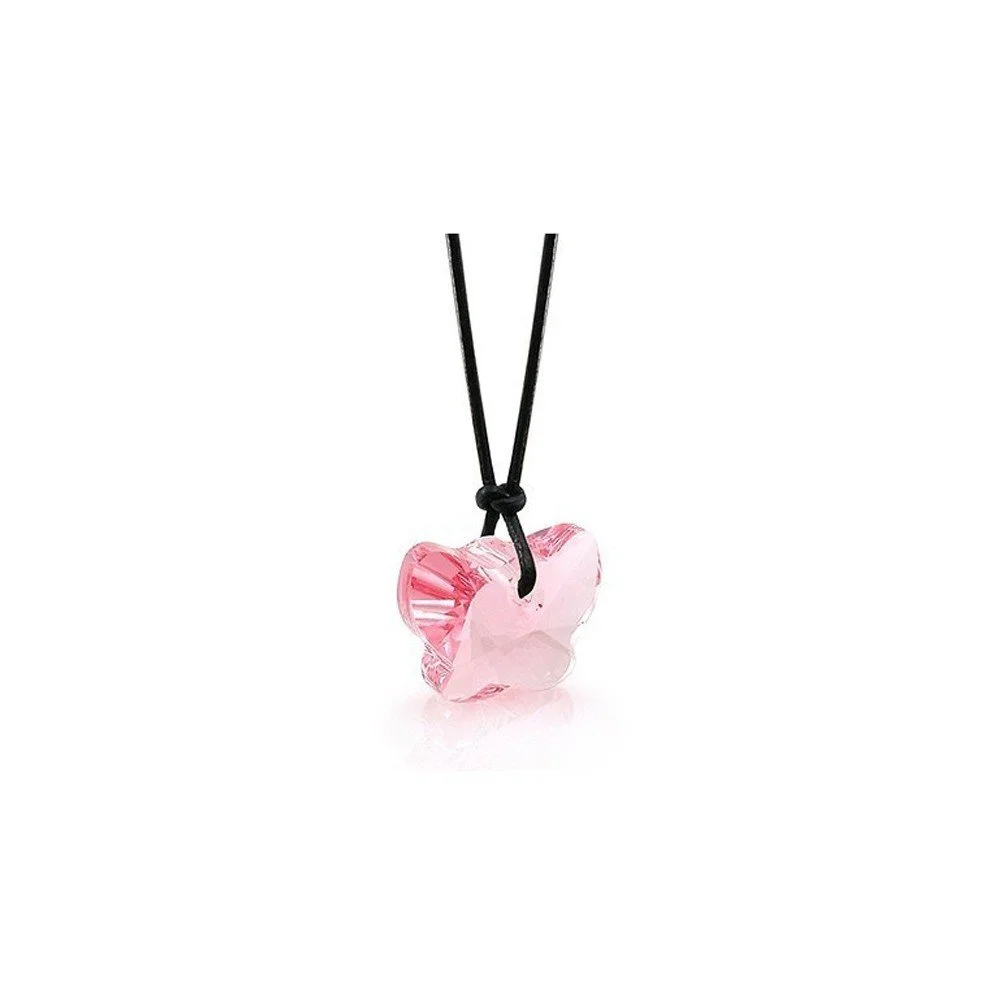 Náhrdelník s růžovým krystalem Swarovski Elements Crystals Mariposa v:1169488