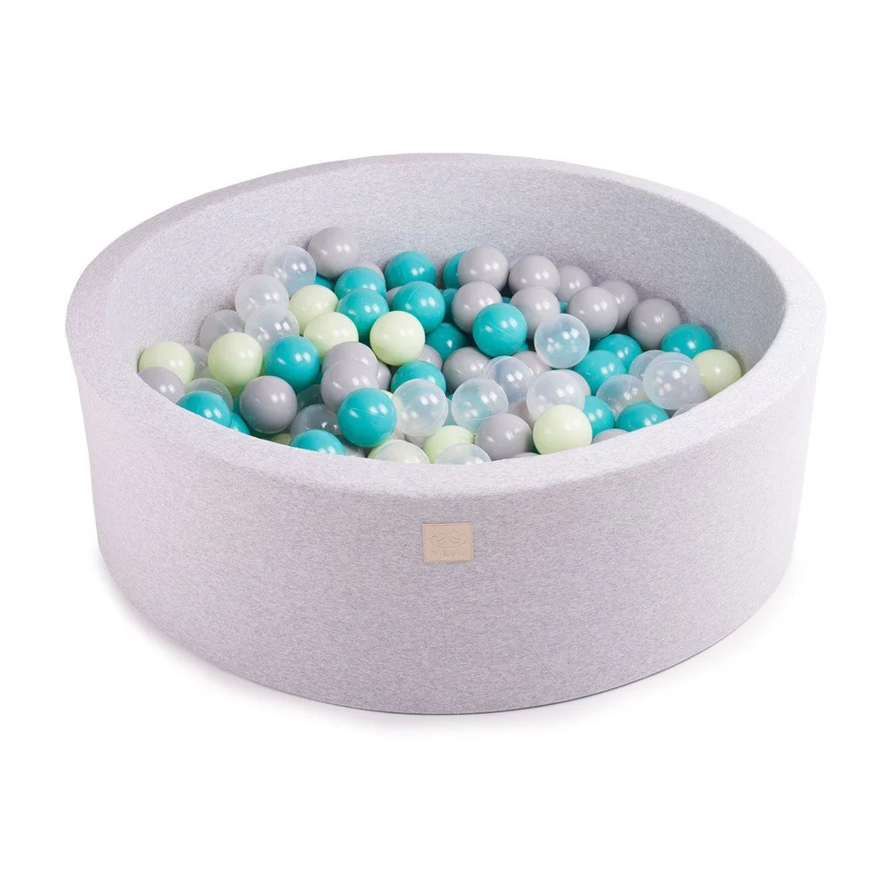 Světle šedý dětský bazének s 200 kuličkami MeowBaby Aqua, ø 90 x 30 cm v:1293426