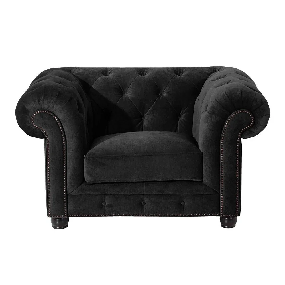 Černé křeslo Max Winzer Orleans Velvet v:909364