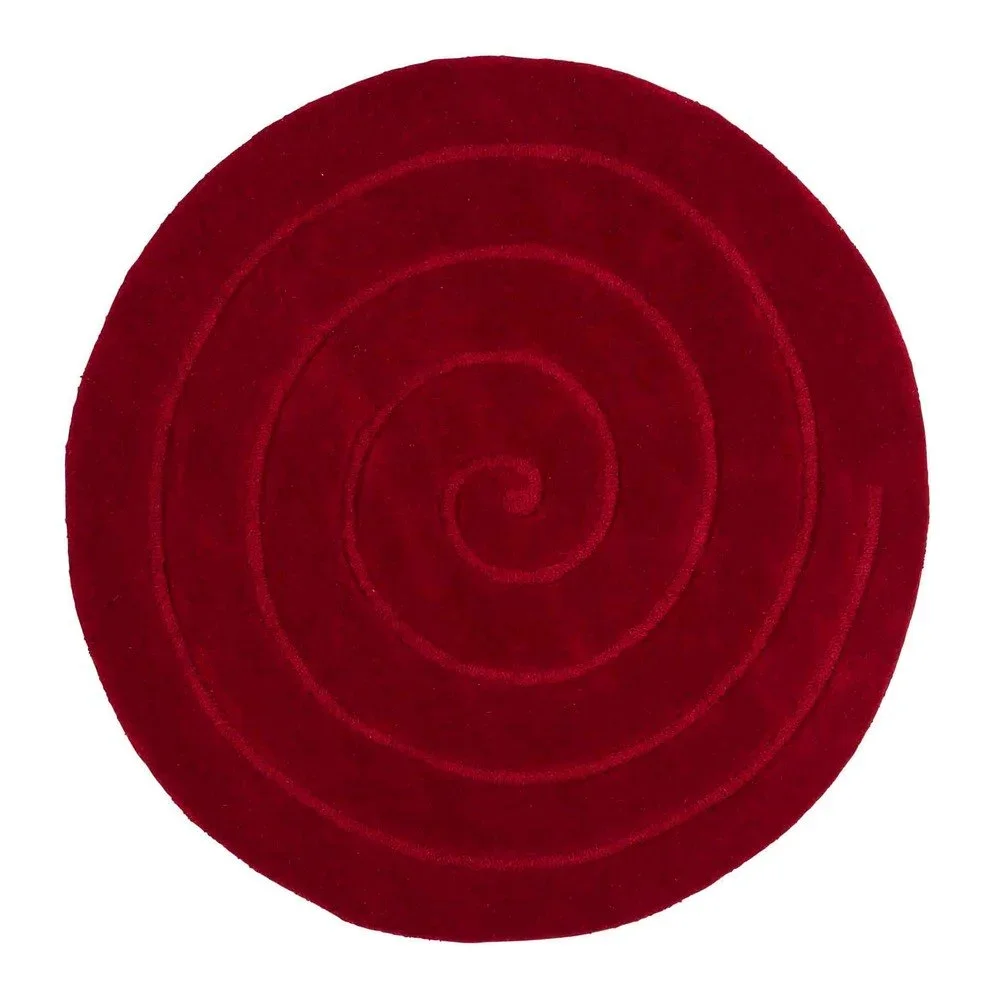 Rubínově červený vlněný koberec Think Rugs Spiral, ⌀ 140 cm v:1414317