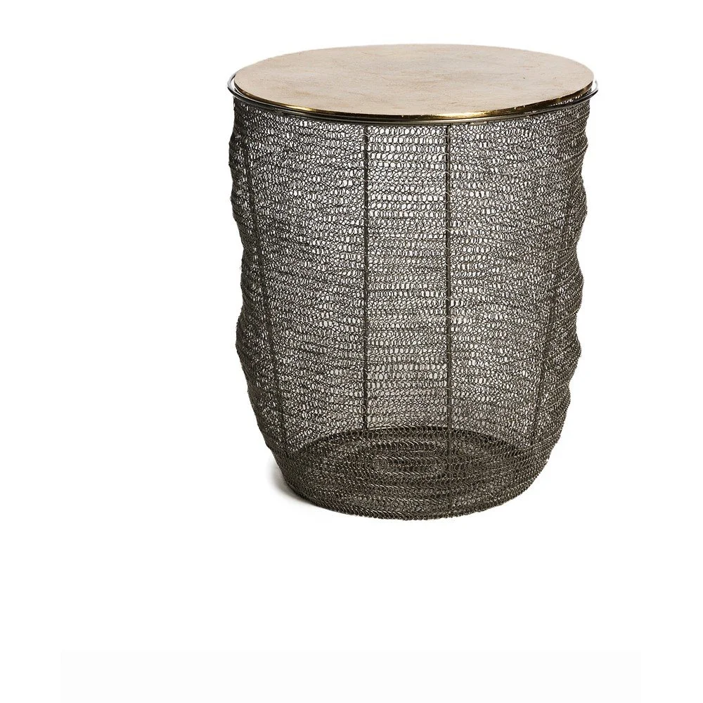 Příruční stolek s deskou z hliníku ve zlaté barvě Simla Round, ⌀ 46 cm v:1192004