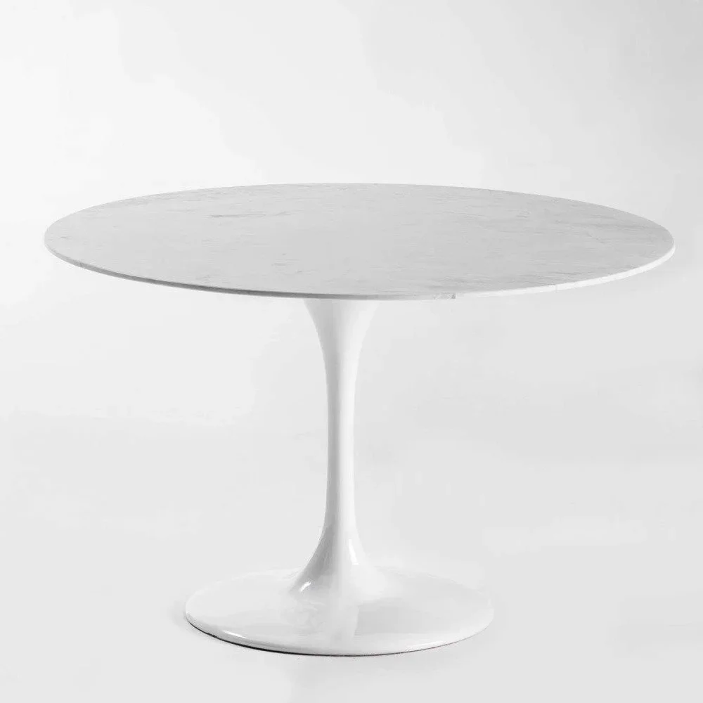 Bílý jídelní stůl z mramoru a skelných vláken Thai Natura, ⌀ 120 cm v:1093790