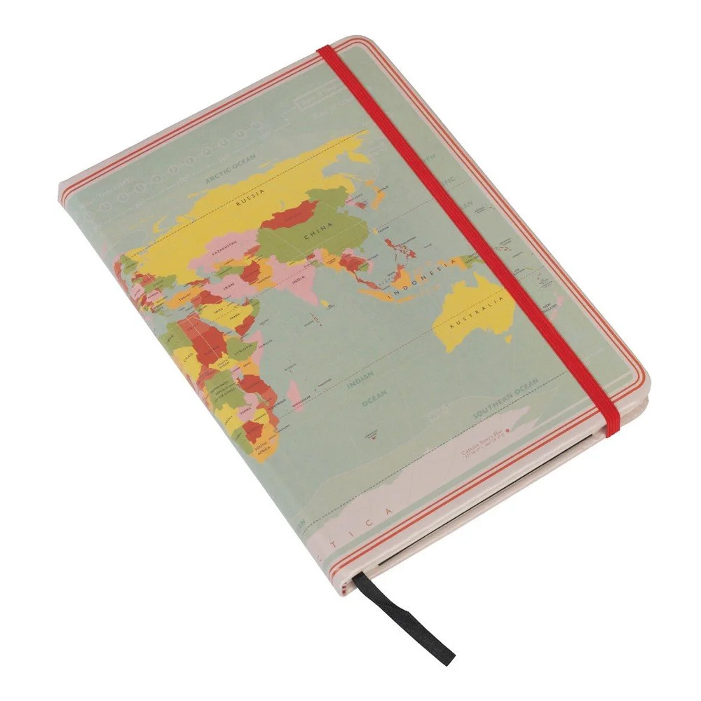Bílý zápisník A5 Rex London World Map, 150 stránek v:822110