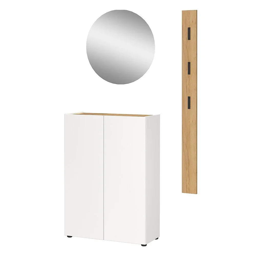Bílá předsíňová sestava v dekoru dubu 104x200x33 cm Alviano – Germania v:1739284