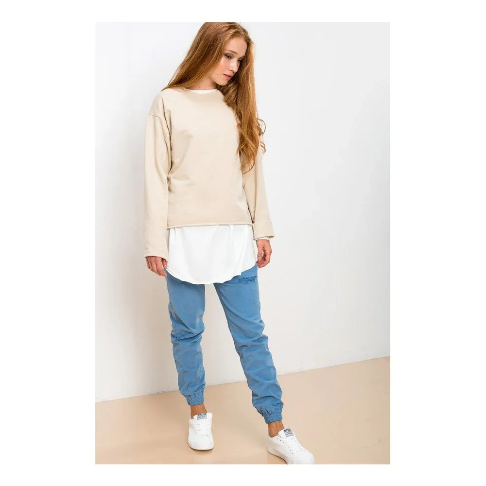 Béžovo-bílá mikina Lull Loungewear Brave Souled, vel. XL v:990298