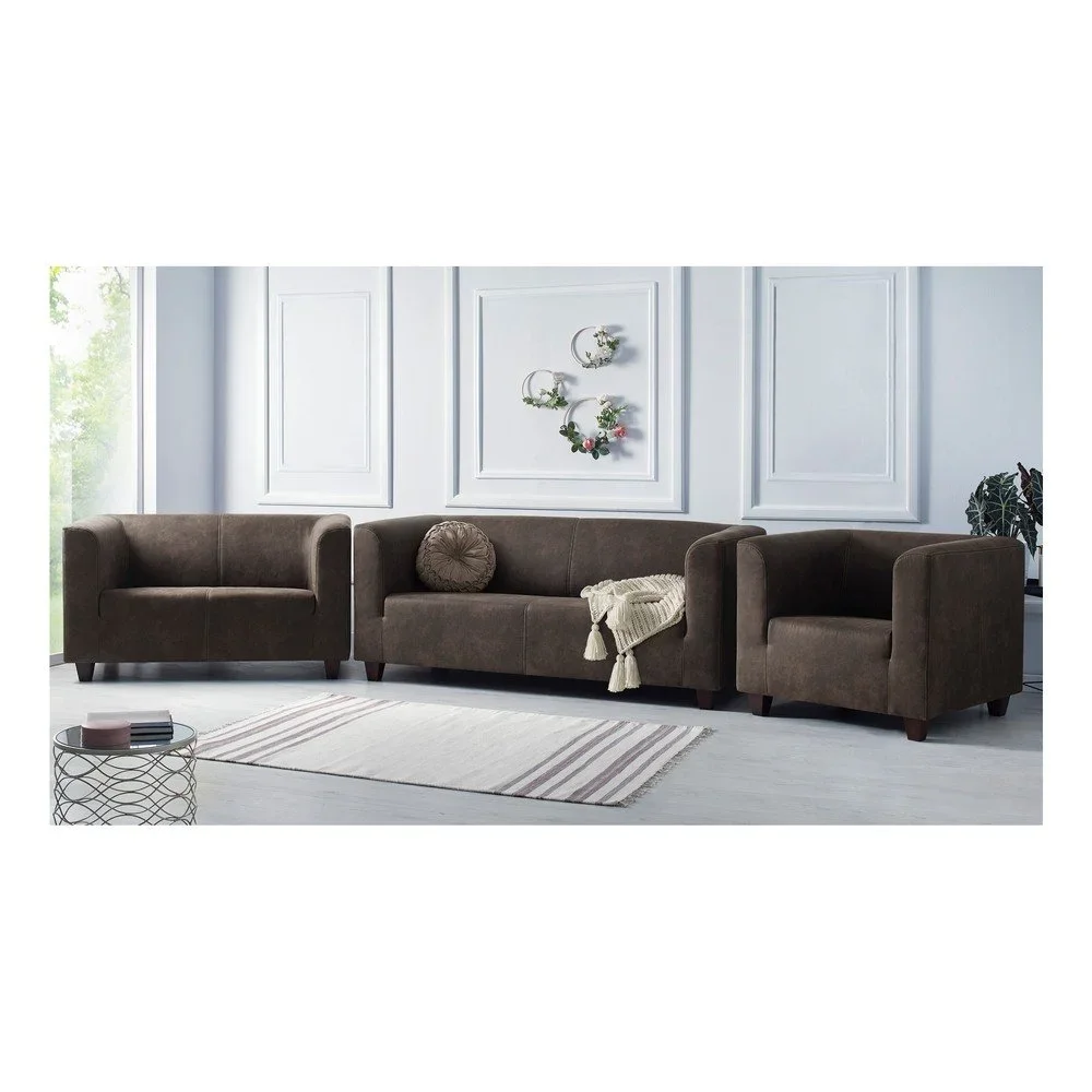 Set 2 světle hnědých pohovek a křesla Bobochic Paris Django Preston v:1156692