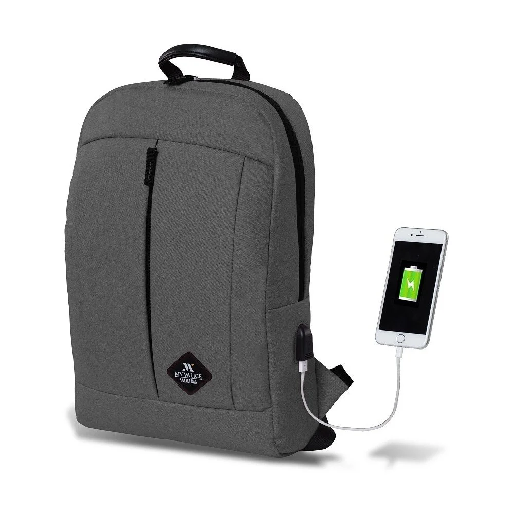 Šedý batoh s USB portem My Valice GALAXY Smart Bag v:1219796