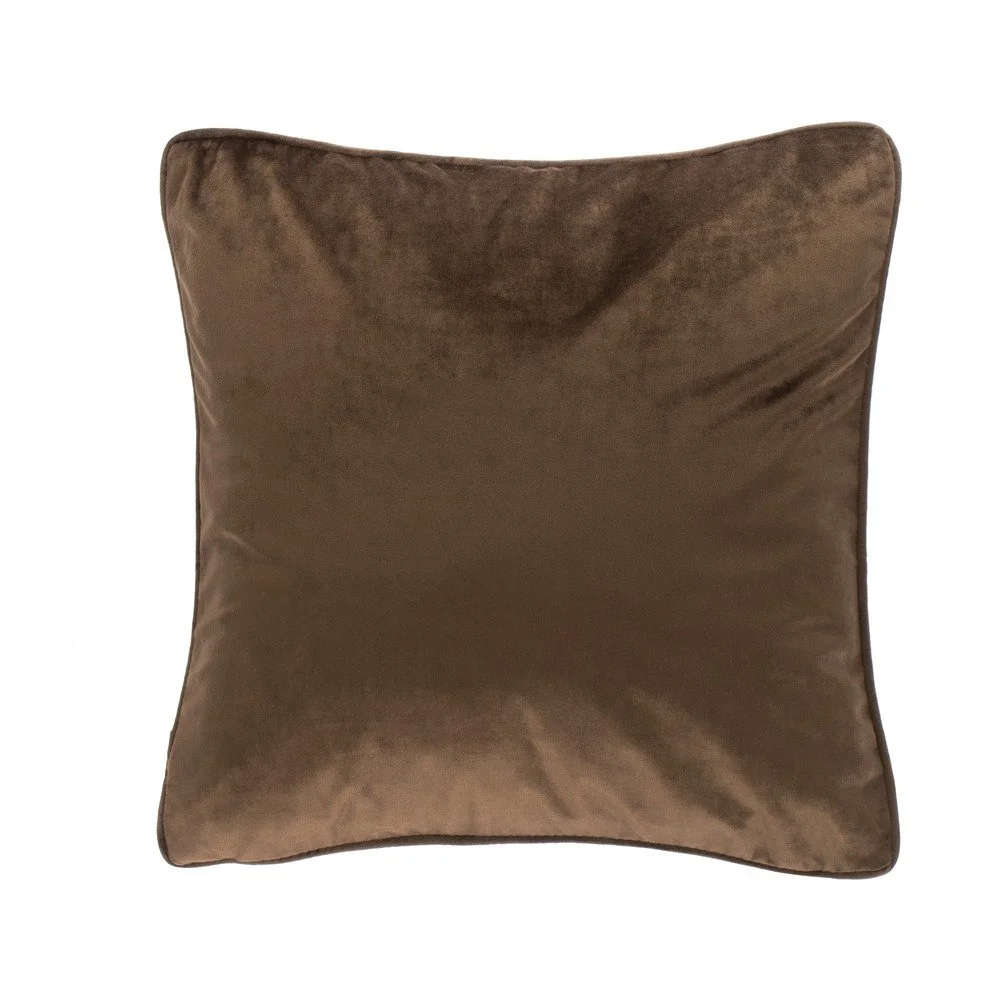 Tmavě hnědý polštář Tiseco Home Studio Velvety, 45 x 45 cm v:1281082