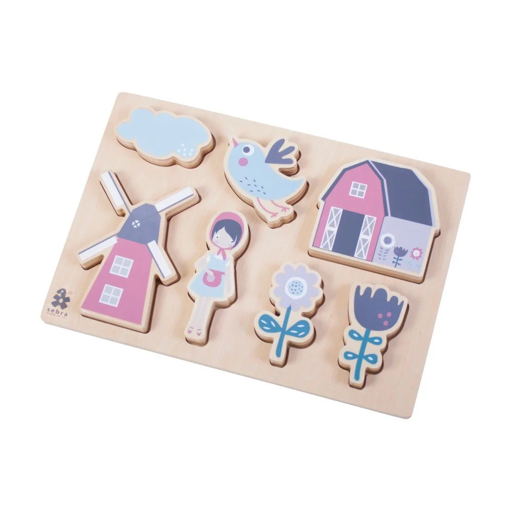 Dětské dřevěné puzzle Sebra Farm Girl v:948656