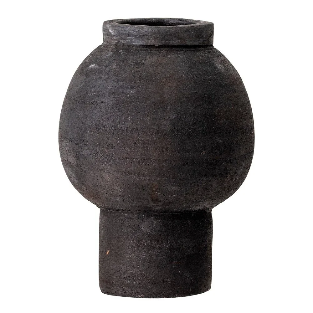 Černá dekorativní váza z terakoty Bloomingville Mindi, výška 18 cm v:1393601 Černá dekorativní váza z terakoty Bloomingville Mindi, výška 18 cm v:1393601