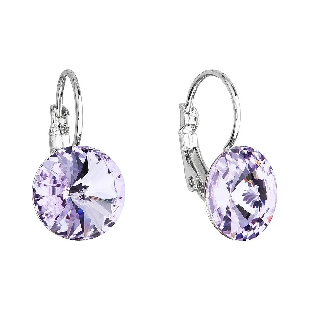Fialové náušnice se Swarovski krystaly Je Veux Melmo, ⌀ 12 mm v:1152174
