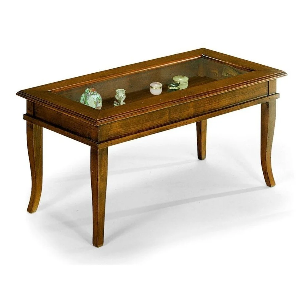 Dřevěný konferenční stolek s vitrínou Castagnetti Noce, 45 x 100 cm v:851046