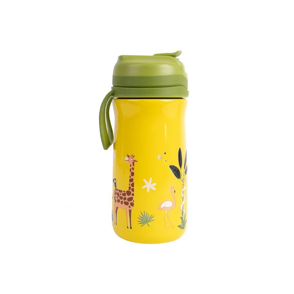 Žlutá nerezová dětská lahev 370 ml Jungle v:1461536